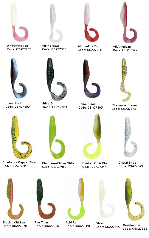 colors Bass Assassin  4-inch Curly Shads